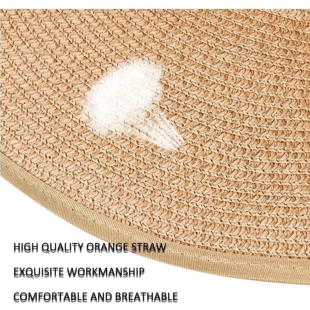 Women Summer Big Floppy Foldable Sun Straw Hat UPF 50+ Beach Hat